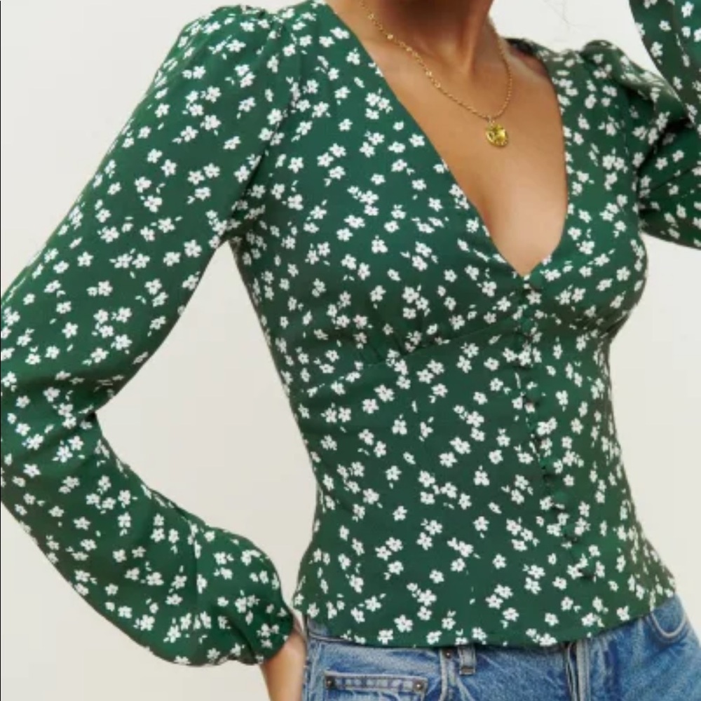 Reformation Nell top in Annette — TAGS ON NEVER WORN